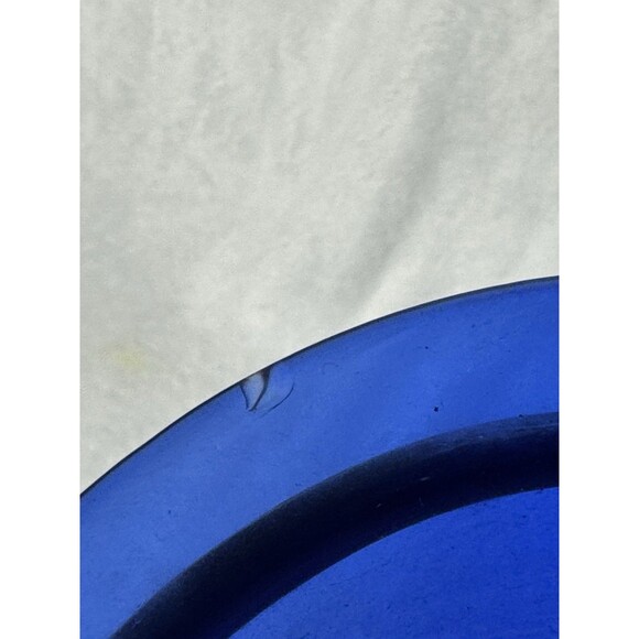 Vintage 12" Cobalt Blue Glass Vase with Metal Stand – Small Flaws - Picture 8 of 9